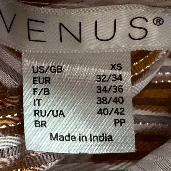 Venus Brown Metallic Cheetah Print V-Neck 3/4 Sleeves Kimono Coverup Top Size XS - Picture 11 of 13